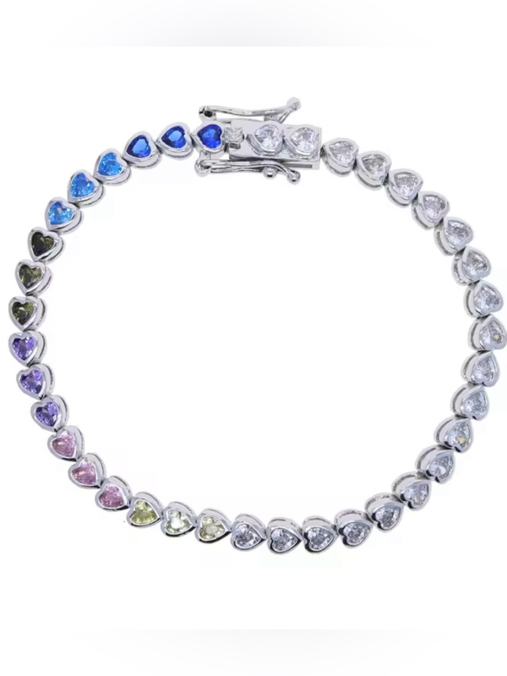 14k 3.7ct Heart Tennis Bracelet